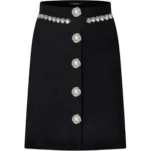 LOUIS VUITTON Jewel Button Knit Skirt