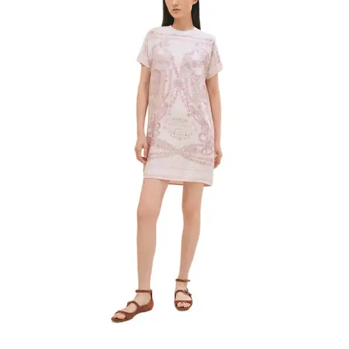 HERMES Short Sleeved Dress Women's Pink