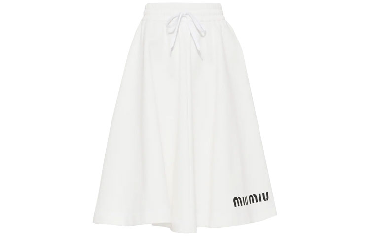 MIU MIU Casual Long Skirts Women's White Moderate Mid Length A Line Skirt