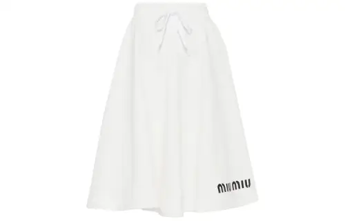 MIU MIU Casual Long Skirts Women's White Moderate Mid Length A Line Skirt