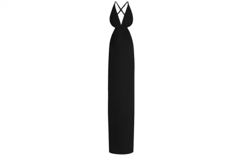 SAINT LAURENT Cut out Crepe Maxi Dress