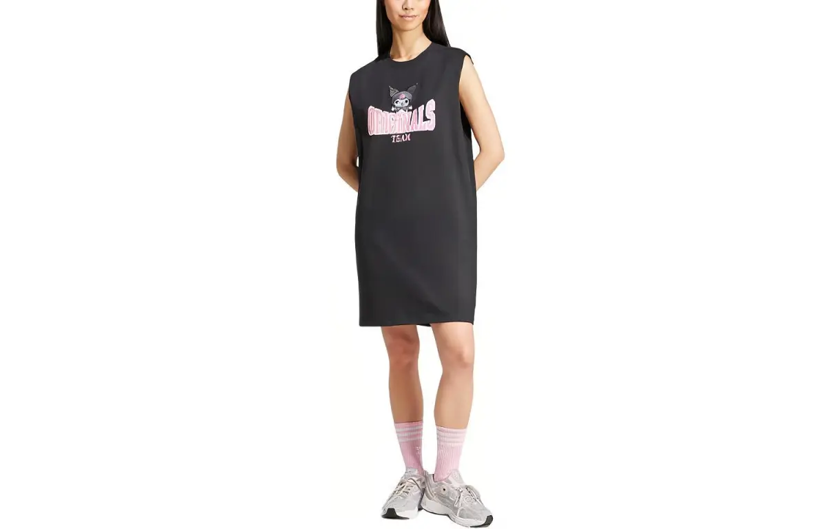 Adidas Originals x Hello Kitty/, Kuromi Tank Dress Sleeveless Dress Women's Black