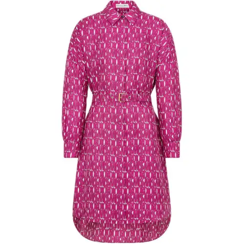 DIOR Long Sleeved Dress Women's Fuchsia