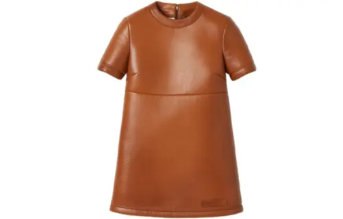 MIU MIU Short Sleeved Dress Women's Cognac