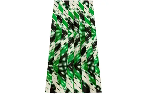 Gucci 00s pleat patterned silk midi skirt