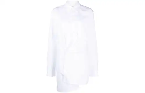 OFF-WHITE Asymmetrical shirt, white long-sleeve