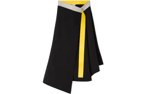 LOEWE Casual Long Skirts Women's Black Moderate Long Patchwork Style