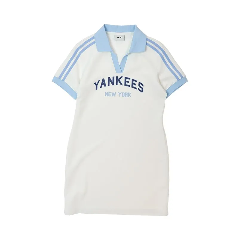 MLB New York Yankees Short Sleeved Dress Women's Ivory