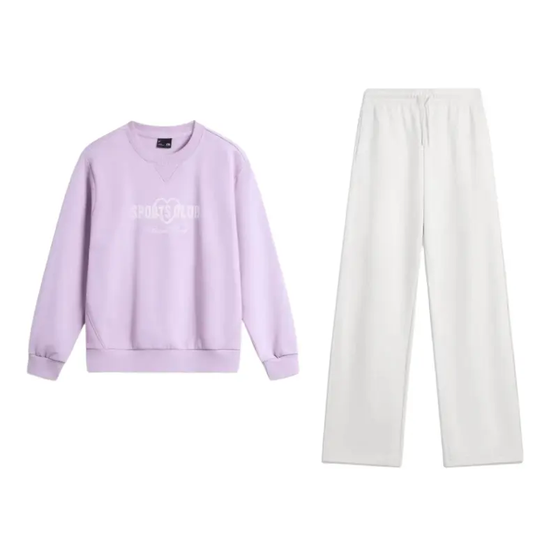 Li Ning Sweatshirt Sets Women's Crew Neck Moderate