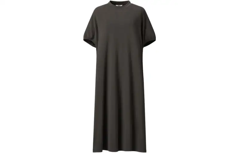 UNIQLO FW23 U Short Sleeved Dresses Women's Crew Neck Moderate Mid Length