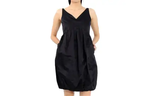 Burberry Duchess Satin Bubble Hem Dress