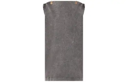 LOUIS VUITTON Bateau Neck T Shirt Dress Sleeveless Dress Women's Metallic Gray