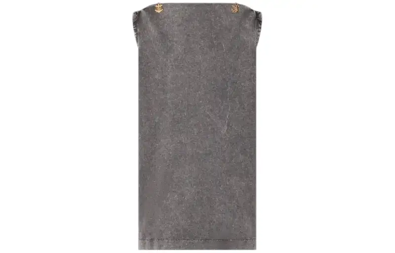 LOUIS VUITTON Bateau Neck T Shirt Dress Sleeveless Dress Women's Metallic Gray