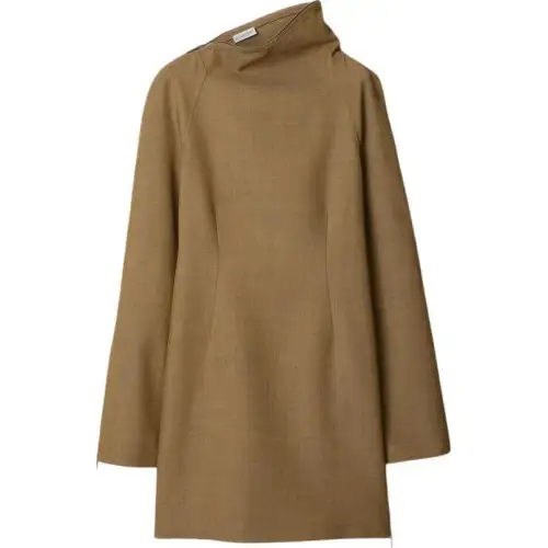 Burberry Wool Dress Long Sleeved Dress Women's Brown