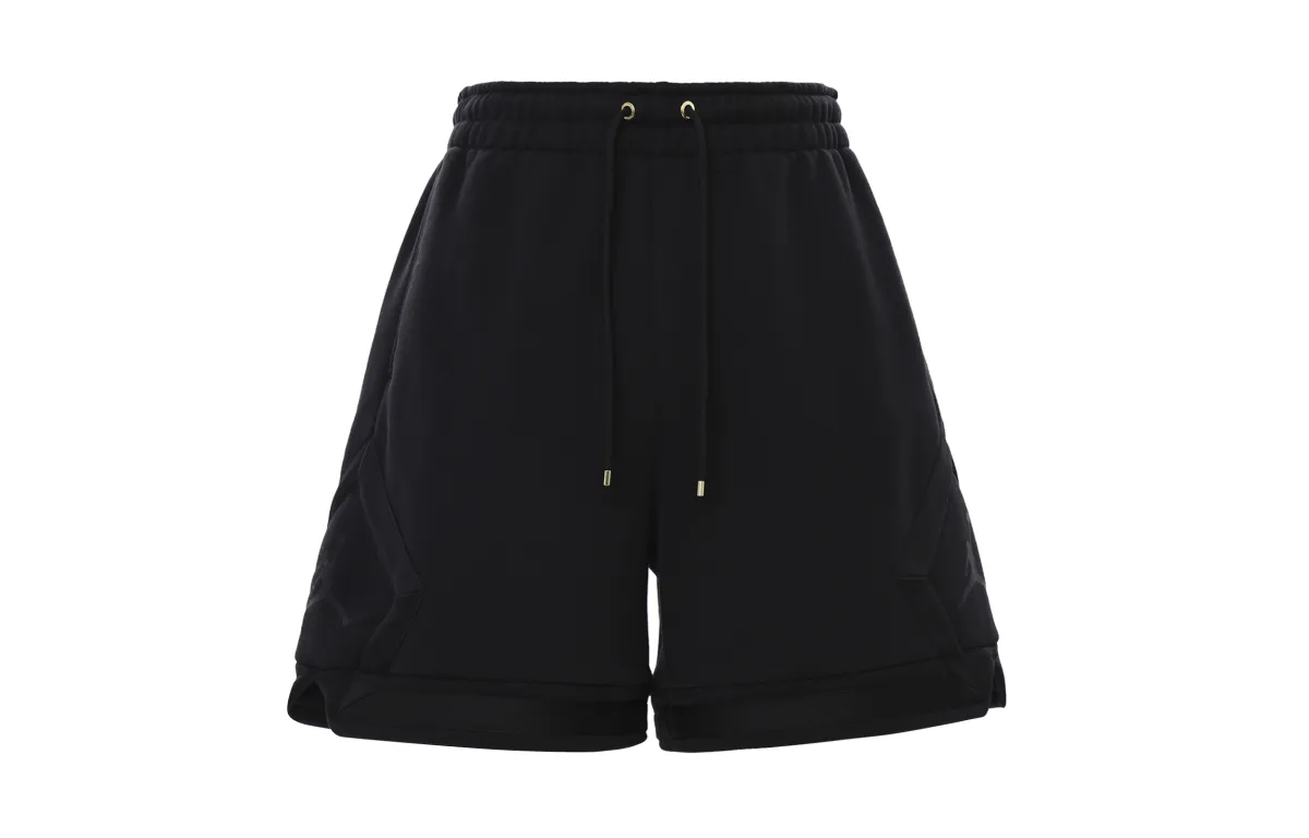 Jordan Flight Fleece Solid Color Fleece Lined Sports Casual Shorts Women's Black