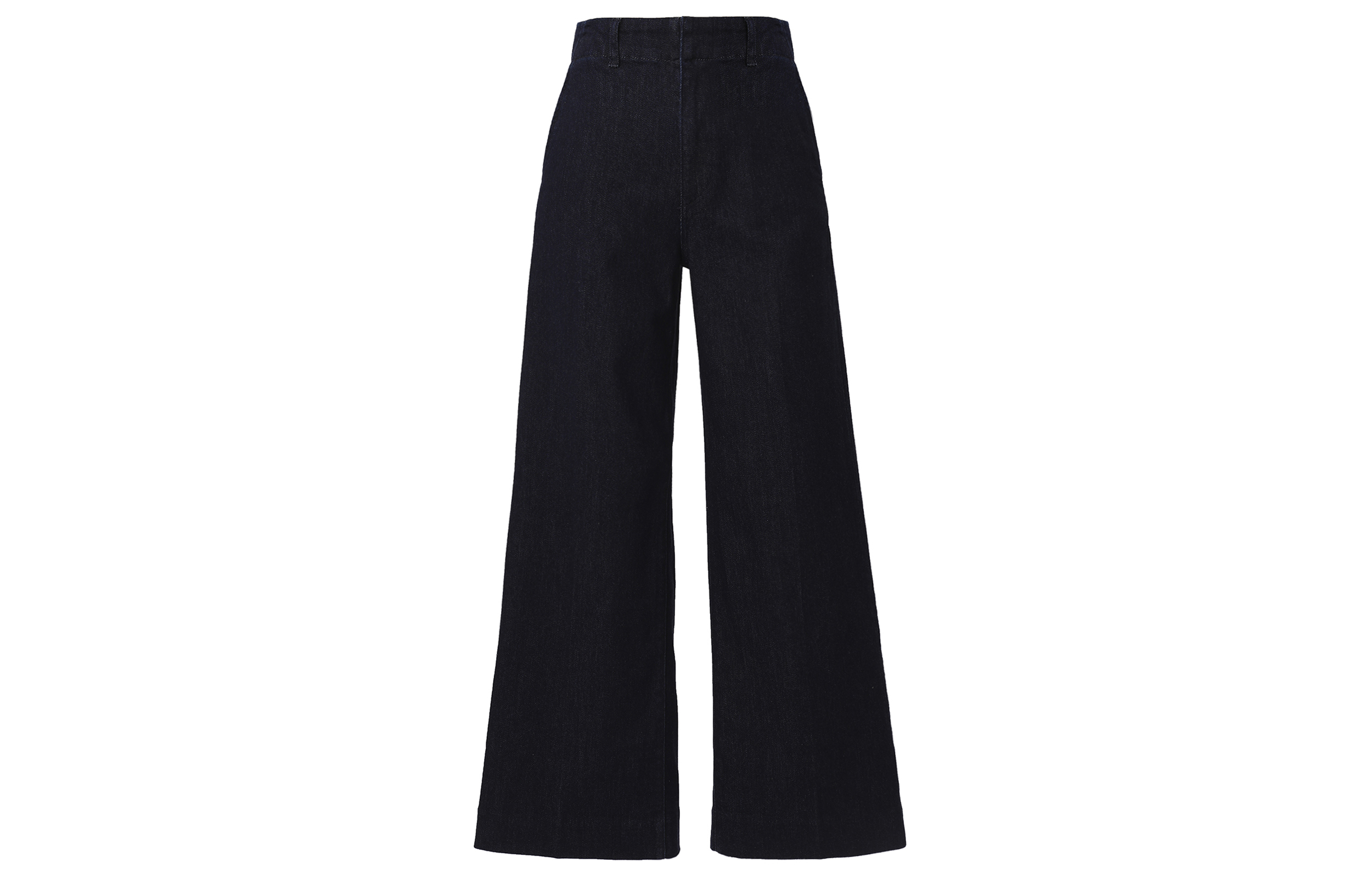 UNIQLO Uniqlo FW24 Denim Series Solid Color Simple Loose Straight Jeans Women's Navy Blue