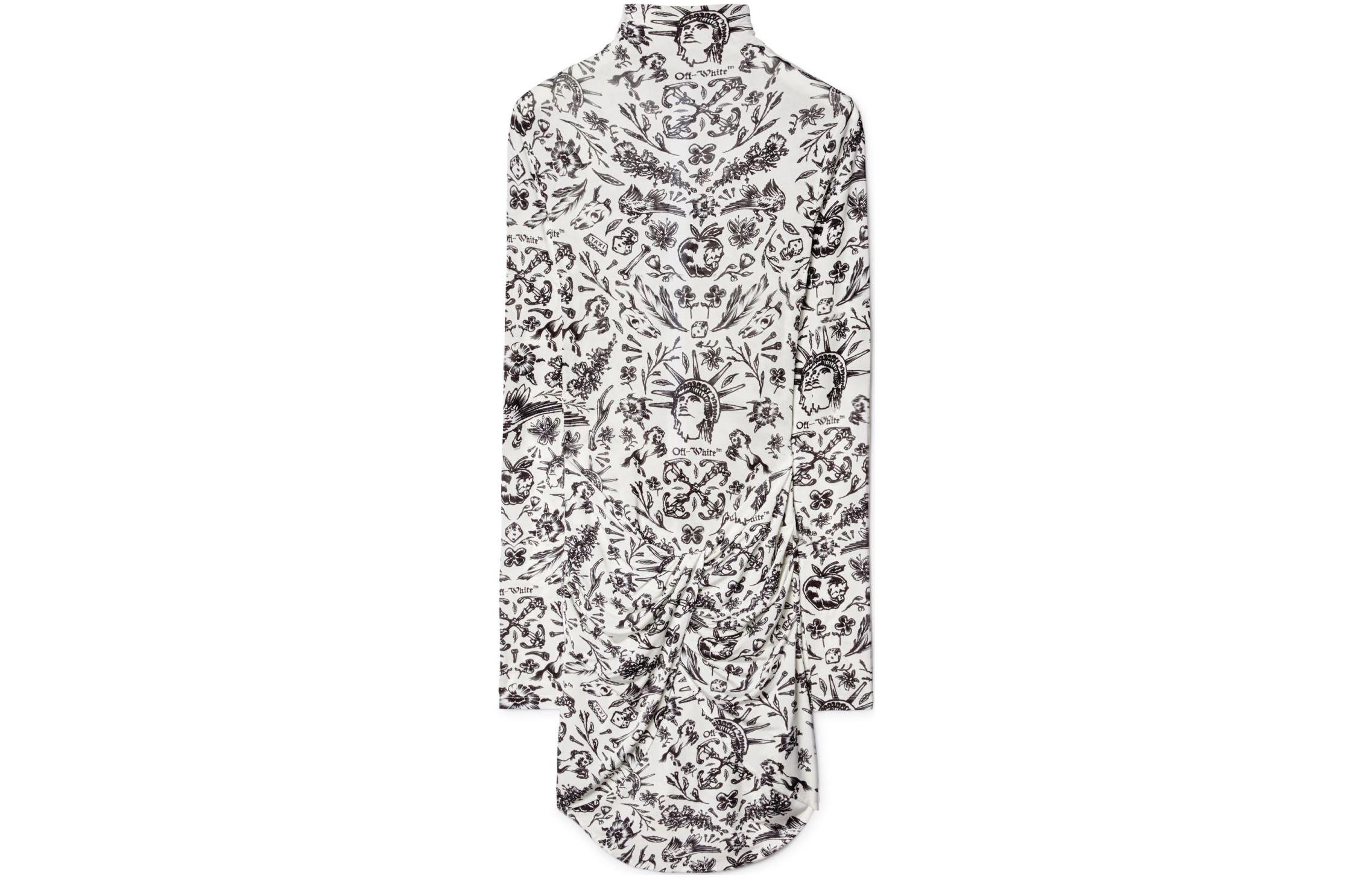 OFF-WHITE Tattoo-print Twist-detail Minidress