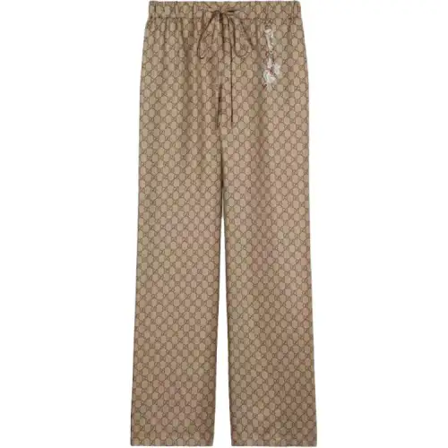 GUCCI Gg Silk Twill Pants With Print