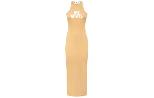 OFF WHITE Logo print Midi Dress