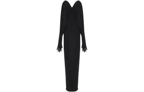SAINT LAURENT Long Sleeved Dress Women's Black