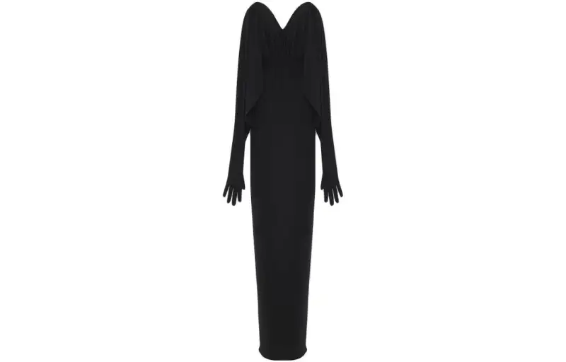 SAINT LAURENT Long Sleeved Dress Women's Black