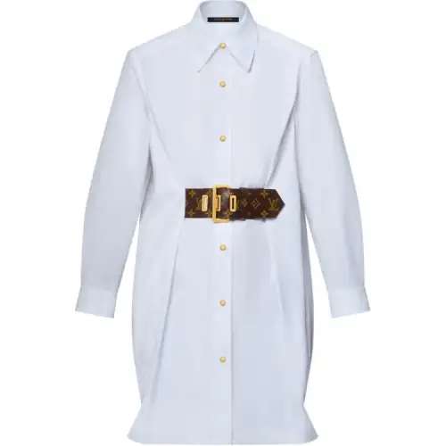 Lv Belted Shirt Dress