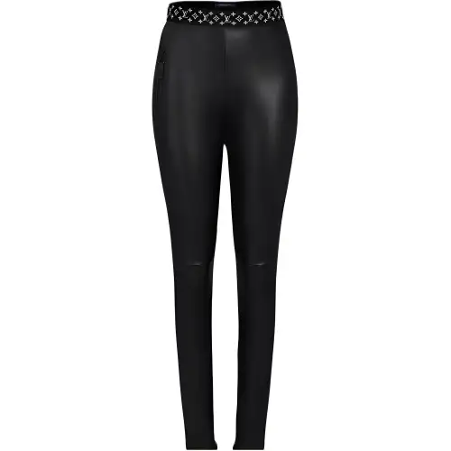 LOUIS VUITTON Contrast Accent Leather Leggings