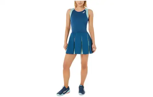 ASICS Sleeveless Dresses Women's Blue Crew Neck Moderate Short