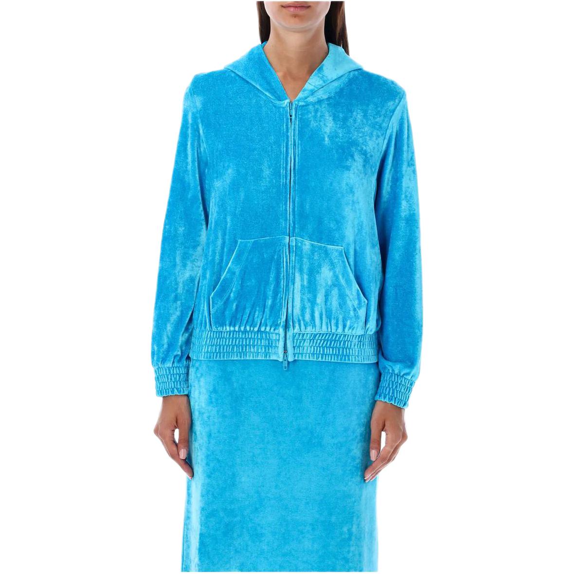 Женское худи Balenciaga Velvet Zip (синее)