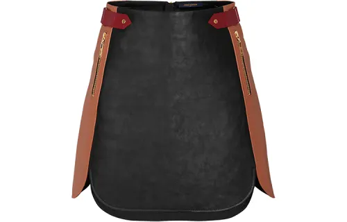 LOUIS VUITTON Leather Short Skirts Women's Black