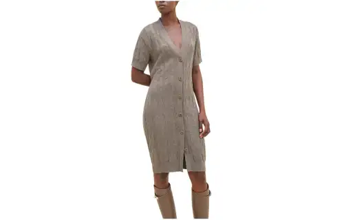 HERMES Short Sleeved Dress Women's Gray