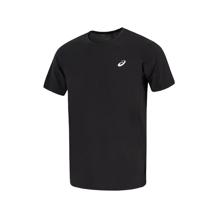 ASICS T Shirts Men's Black Crew Neck Moderate Straight Fit