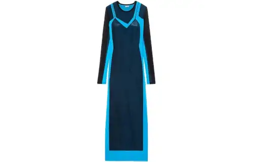 LOEWE Long Sleeved Dresses Women's Black Crew Neck Moderate Long