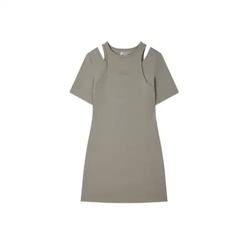 FILA ORIGINALE Short Sleeved Dress Women's Bean Brown