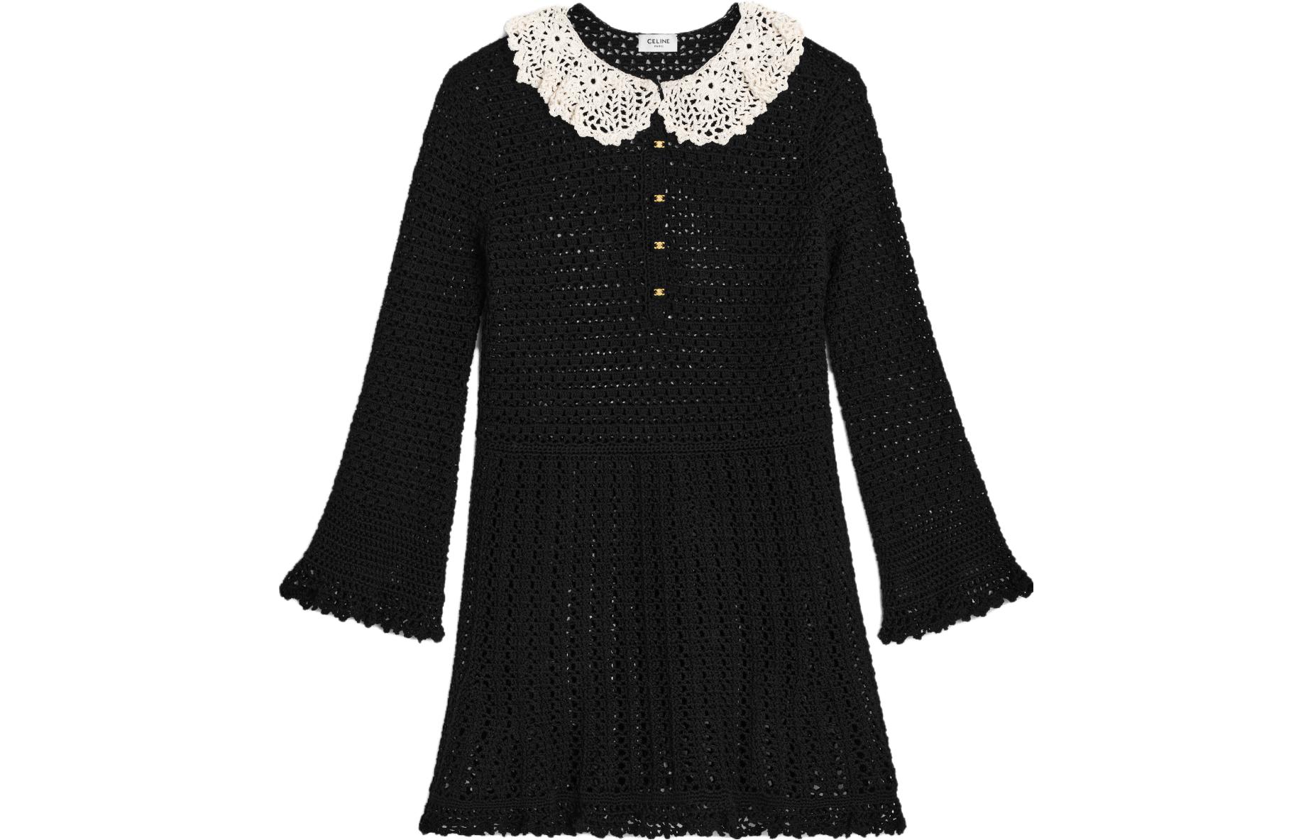 CELINE SS23 Long Sleeved Dress Women's Black