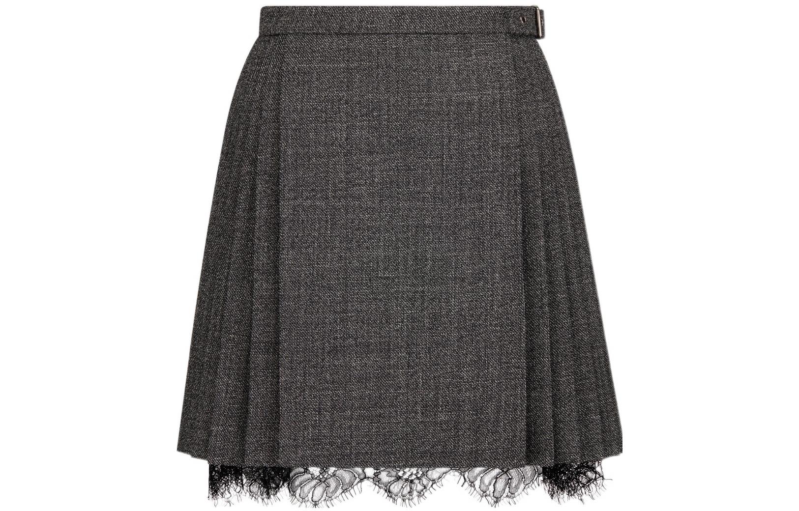 Christian DIOR Lace Detailed Pleated Mini Skirt