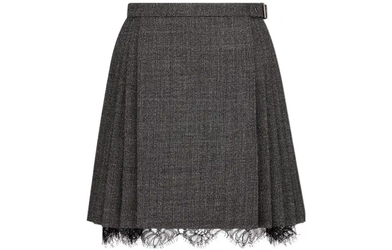 Christian DIOR Lace Detailed Pleated Mini Skirt