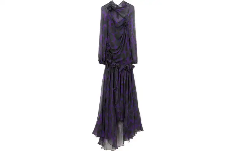 Burberry Long Sleeved Dresses Women's Purple Moderate Long