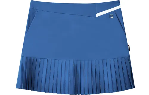 FILA Fila Athletics Sports Life Contrast Color Comfortable Fashion Golf Pleated Casual Skirt Women's Princess Blue