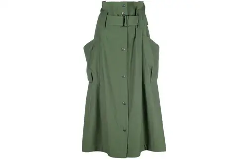 KENZO SS21 Casual Long Skirt Women's Green