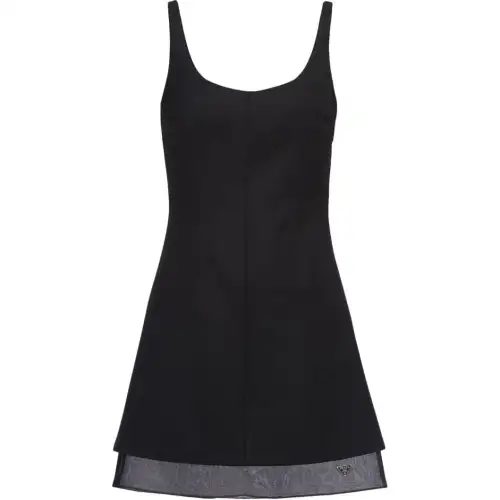 PRADA Enamel Triangle Logo Mini Dress
