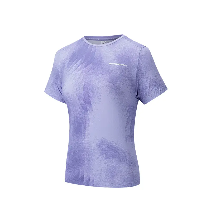 Anta Running Collection T Shirt Women's Dusk Glow Purple/All Over Print