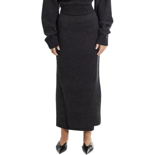 Balenciaga Slit Detailed Knit Skirt