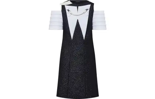 LOUIS VUITTON Short Sleeved Dress Women's Black