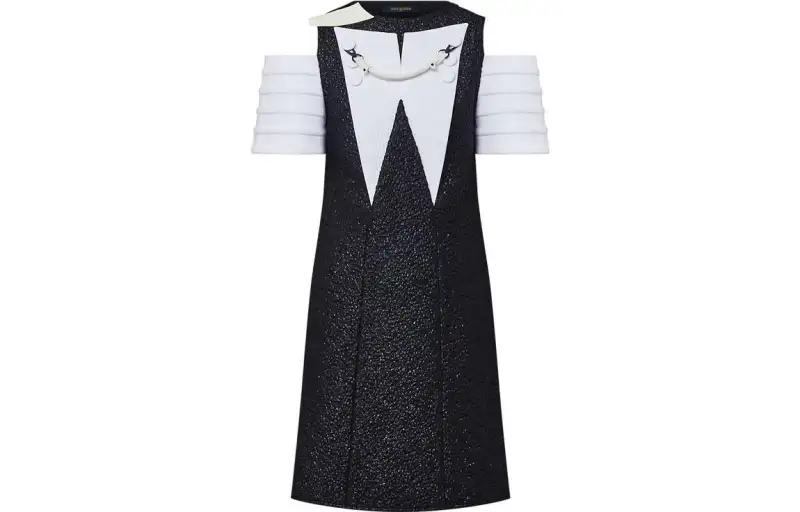 LOUIS VUITTON Short Sleeved Dress Women's Black