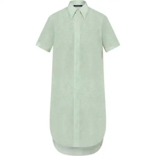 LOUIS VUITTON Sheer Sequin Lace Shirt Dress