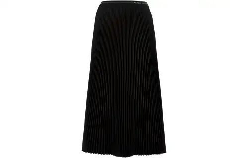 PRADA Casual Long Skirts Women's Black Moderate Mid Length Pleated Skirt