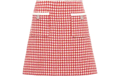 MIU MIU Casual Short Skirts Women's Red Moderate Short Bodycon Skirt