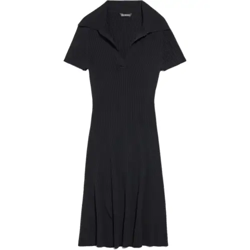 Balenciaga SS25 Short Sleeved Dress Regular Fit Women's Black