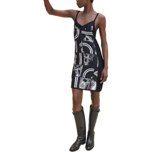 HERMES SS24 Slip Dress Women's Black